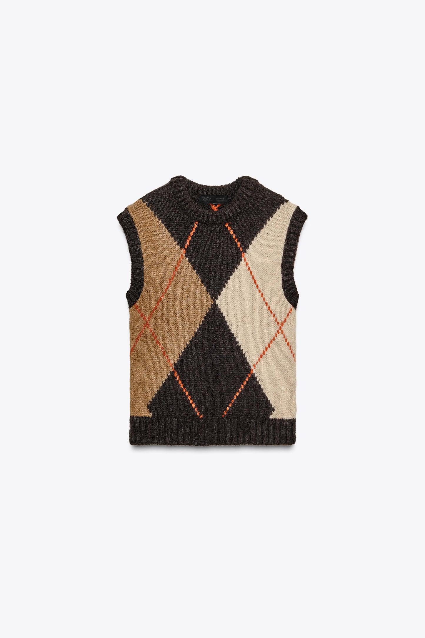 Argyle Knit Waistcoat Top