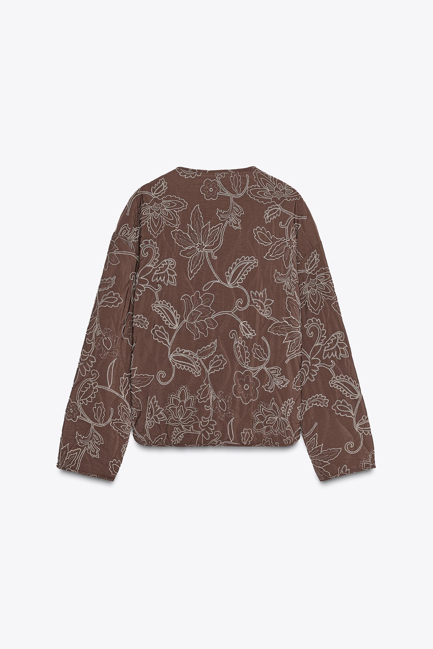 Rubberised Embroidered Puffer Jacket
