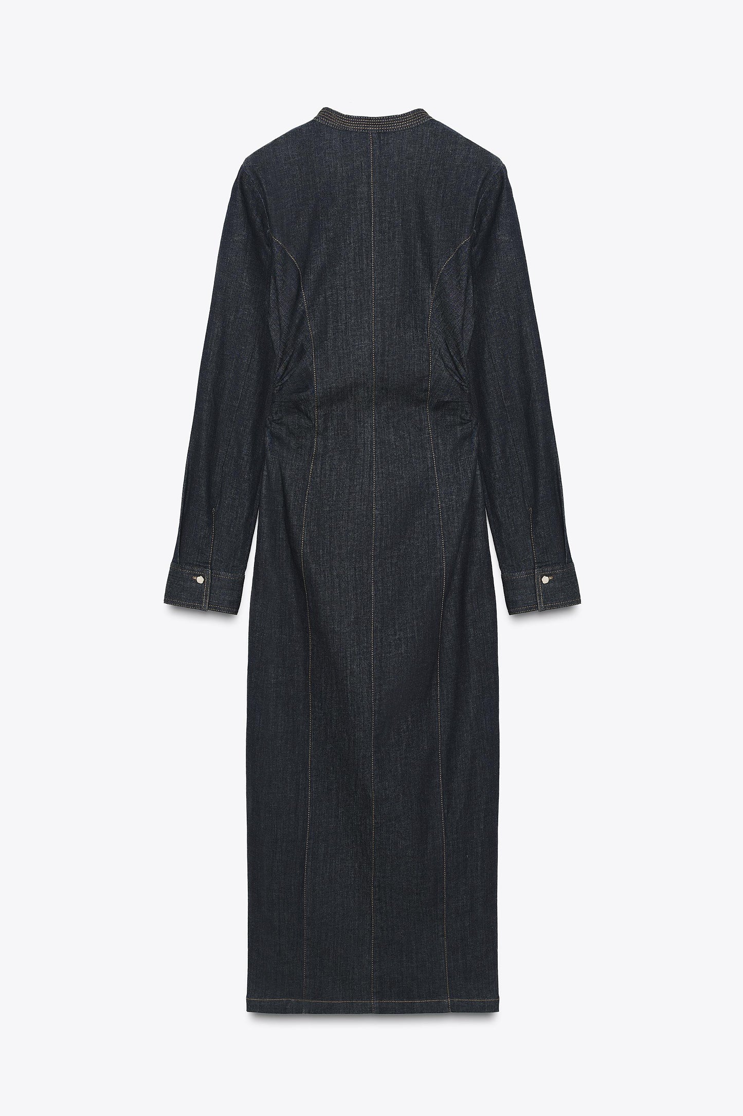 Fitted Denim Midi Dress